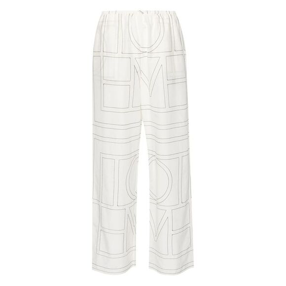 Toteme White Trousers - High-Waisted Trousers Women